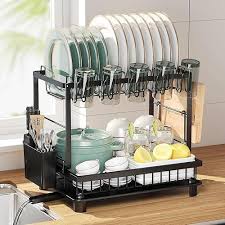 Escurridor organizador platos 2 niveles